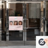 Blush Pink Script Logo Photo Lashes Studio Raamsticker (Kantoordeur)