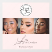 Blush Pink Script Logo Photo Lashes Studio  Raamsticker (Vel)