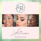 Blush Pink Script Logo Photo Lashes Studio  Raamsticker (Vel 3)