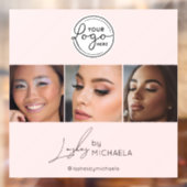 Blush Pink Script Logo Photo Lashes Studio Raamsticker (Vel 2)