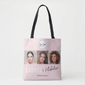 Blush Pink Script Logo Photo Lashes Studio Tote Bag (Voorkant)