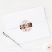 Blush Pink Script Logo Photo Lashes Thank You Ronde Sticker (Envelop)