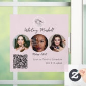 Blush Pink Script Logo Photo Makeup Artist Raamsticker (Huis)
