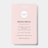 Blush Pink Script Logo Photo Makeup Badge (Back)