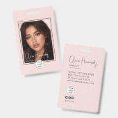 Blush Pink Script Logo Photo Makeup  Badge (Voor- en achterkant)