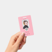 Blush Pink Script Logo Photo Makeup Badge (Handheld)