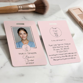 Blush Pink Script Logo Photo Makeup Badge
