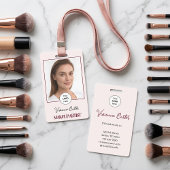 Blush Pink Script Logo Photo Makeup Badge
