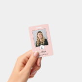 Blush Pink Script Logo Photo Makeup Badge (Handheld)