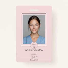 Blush Pink Script Logo Photo Makeup Badge