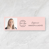 Blush Pink Script Logo Photo Makeup Naamplaatje