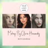 Blush Pink Script Logo Photo Makeup Studio Raamsticker (Vel 3)