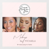 Blush Pink Script Logo Photo Makeup Studio Raamsticker (Vel)