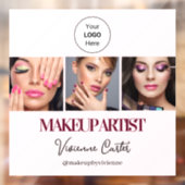 Blush Pink Script Logo Photo Makeup Studio Raamsticker (Vel 2)