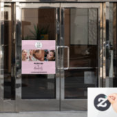 Blush Pink Script Logo Photo Makeup Studio Raamsticker (Kantoordeur)