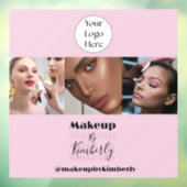 Blush Pink Script Logo Photo Makeup Studio Raamsticker (Vel 3)