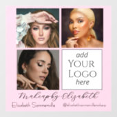 Blush Pink Script Logo Photo Makeup Studio Raamsticker (Vel)
