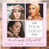 Blush Pink Script Logo Photo Makeup Studio Raamsticker (Vel 2)