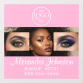 Blush Pink Script Logo Photo Makeup Studio Raamsticker (Vel)