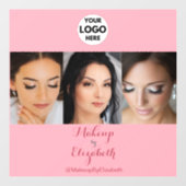 Blush Pink Script Logo Photo Makeup Studio Raamsticker (Vel)