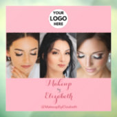 Blush Pink Script Logo Photo Makeup Studio Raamsticker (Vel 3)