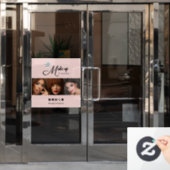 Blush Pink Script Logo Photo Makeup Studio Raamsticker (Kantoordeur)