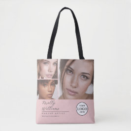 Blush Pink Script Logo Photo Makeup Studio Tote Bag