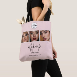 Blush Pink Script Logo Photo Makeup Studio Tote Bag