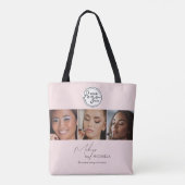 Blush Pink Script Logo Photo Makeup Studio Tote Bag (Achterkant)