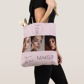 Blush Pink Script Logo Photo Makeup Studio Tote Bag (Dichtbij)