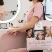 Blush Pink Script Logo Photo Makeup Studio Tote Bag