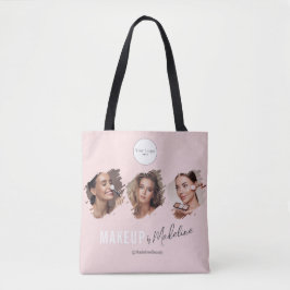 Blush Pink Script Logo Photo Makeup Studio Tote Bag