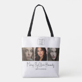 Blush Pink Script Logo Photo Makeup Studio Tote Bag (Achterkant)