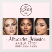 Blush Pink Script Logo Photo Makeup Studio Window Raamsticker (Vel)