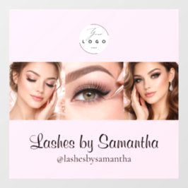 Blush Pink Script Logo Photo Makeup Studio Window Raamsticker