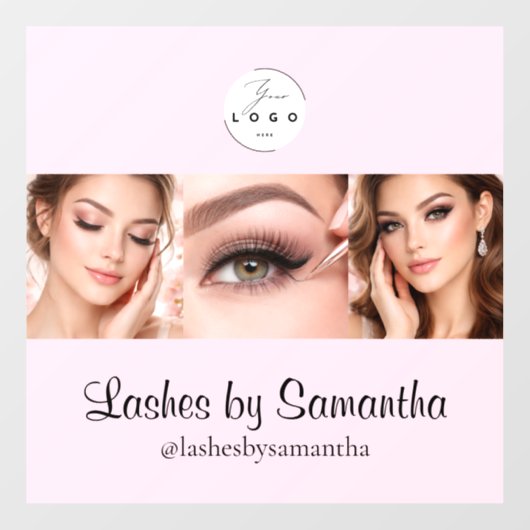 Blush Pink Script Logo Photo Makeup Studio Window Raamsticker (Vel)