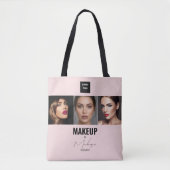 Blush Pink Script Logo Photo Makeup Studio Window Tote Bag (Voorkant)