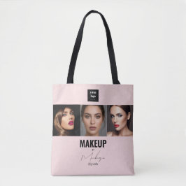 Blush Pink Script Logo Photo Makeup Studio Window Tote Bag