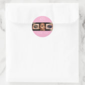 Blush Pink Script Logo Photo Makeup Thank You Ronde Sticker (Tas)