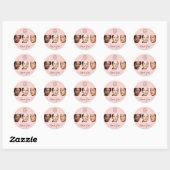 Blush Pink Script Logo Photo Makeup Thank You Ronde Sticker (Vel)