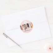 Blush Pink Script Logo Photo Makeup Thank You Ronde Sticker (Envelop)