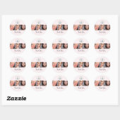 Blush Pink Script Logo Photo Makeup Thank You Ronde Sticker (Vel)