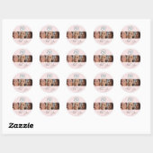 Blush Pink Script Logo Photo Makeup Thank You  Ronde Sticker (Vel)