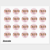 Blush Pink Script Logo Photo Makeup Thank You Ronde Sticker (Vel)