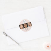 Blush Pink Script Logo Photo Makeup Thank You Ronde Sticker (Envelop)