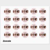 Blush Pink Script Logo Photo Makeup Thank You Ronde Sticker (Vel)