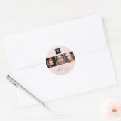 Blush Pink Script Logo Photo Makeup Thank You Ronde Sticker (Envelop)