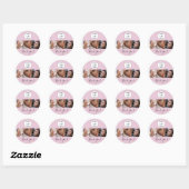 Blush Pink Script Logo Photo Makeup Thank You Ronde Sticker (Vel)