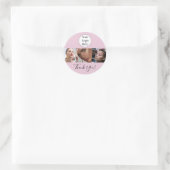 Blush Pink Script Logo Photo Makeup Thank You Ronde Sticker (Tas)