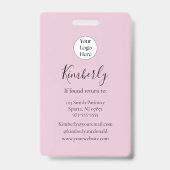 Blush Pink Script Logo Photo Nails Badge (Achterkant)